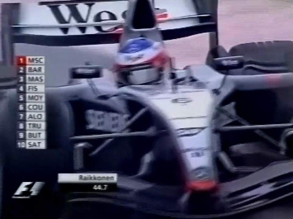 F1 – Kimi Räikkönen (McLaren Mercedes V10) lap in pre-qualifying – Belgium 2004