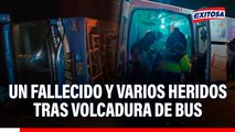 Fatal accidente en Arequipa: Confirman un fallecido tras volcadura de bus en el sector de Imata