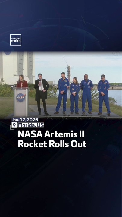 NASA Artemis II Rocket Rolls Out