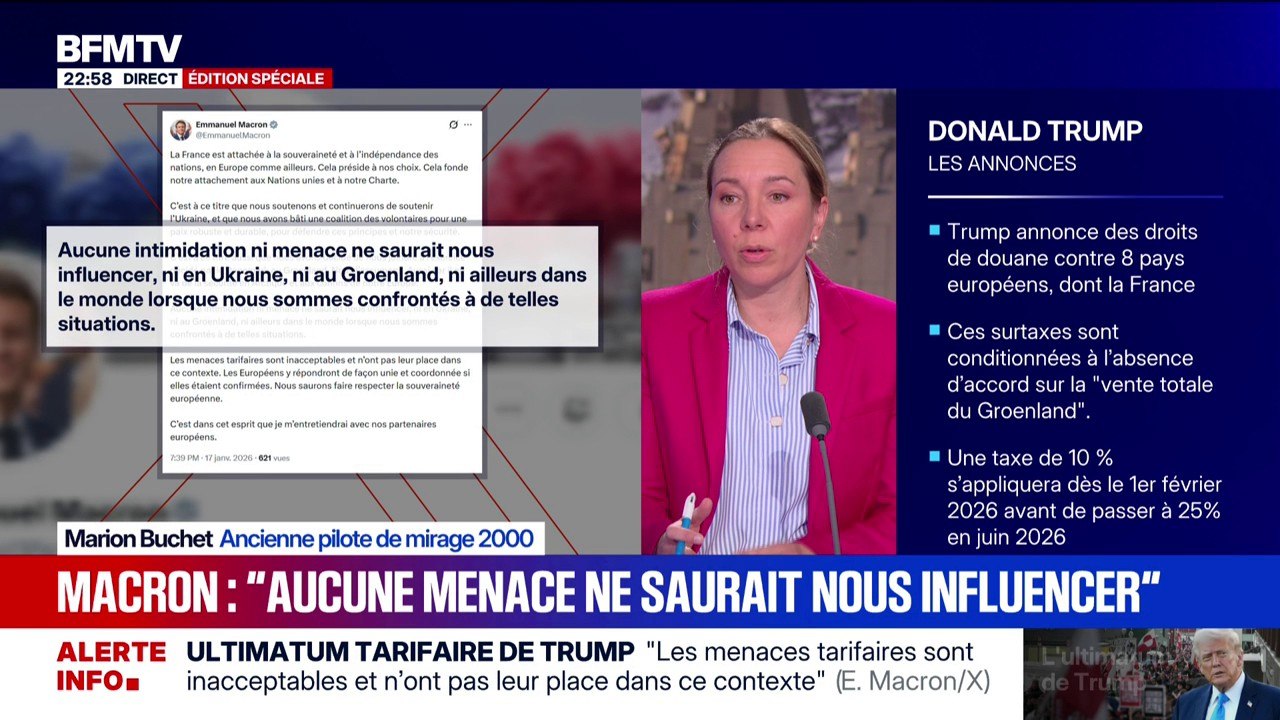 Groenland: pour Marion Buchet, ancienne pilote de mirage 2000, "les Européens avaient anticipé les différents scénarios d'où la réponse rapide des dirigeants"