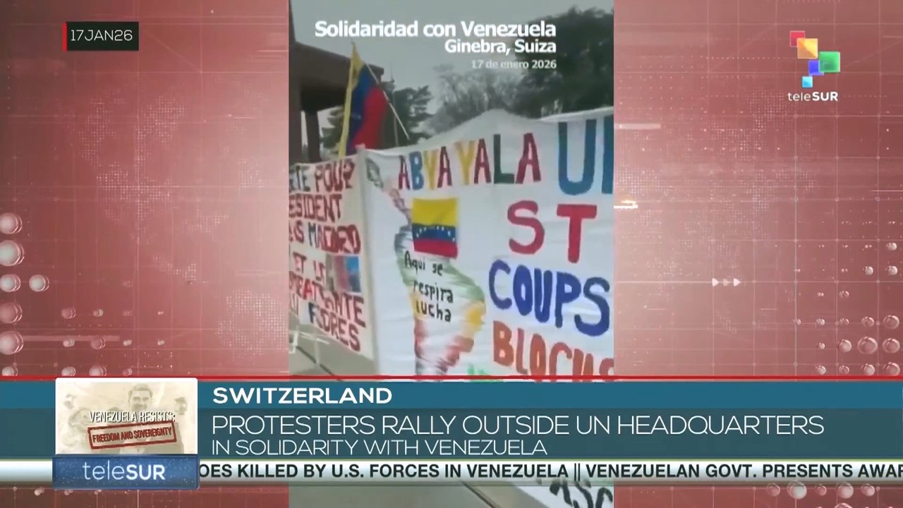 Switzerland: Protesters rally outside UN headquarters in solidarity with Venezuela