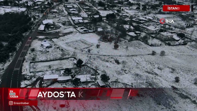 Kar yağışı Aydos Ormanı’nı beyaza bürüdü