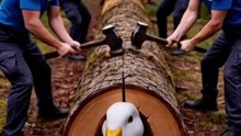 Rescue duck from giant log #fyp