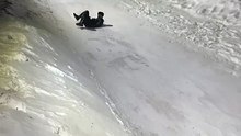 Snow slide is too dangerous ☠️😱 in Atlanta Ocean City