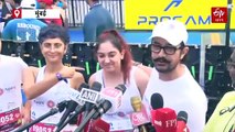 आमिर खान सहकुटुंब मॅरेथॉनमध्ये सहभागी; म्हणाला 
