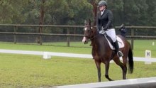 Rider loses balance mid-performance after horse suddenly freaks out