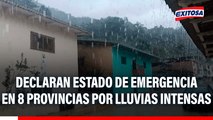 Declaran Estado de Emergencia en 8 provincias del país por lluvias intensas