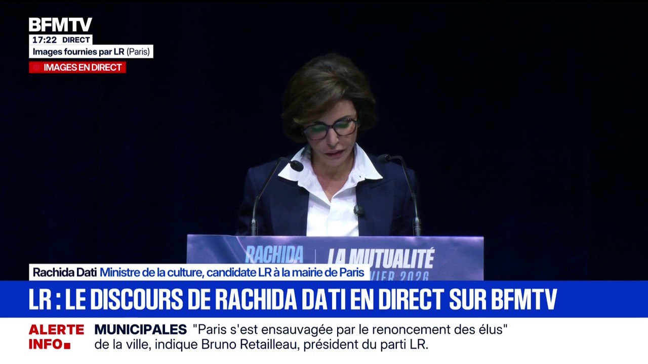 Élection municipale: "Le moment est venu de changer Paris", déclare Rachida Dati, ministre de la Culture et candidate LR à la mairie de Paris