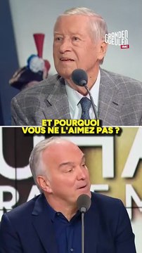 Le chroniqueur politique de BFM TV, Alain Duhamel s'en prend à Marine Le Pen : Je ne l'aime pas ! Je la trouve antipathique... En revanche, j'aime bien Jean-Luc Mélenchon !