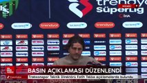 Trabzonspor Teknik Direktörü Fatih Tekke açıklamalarda bıulundu