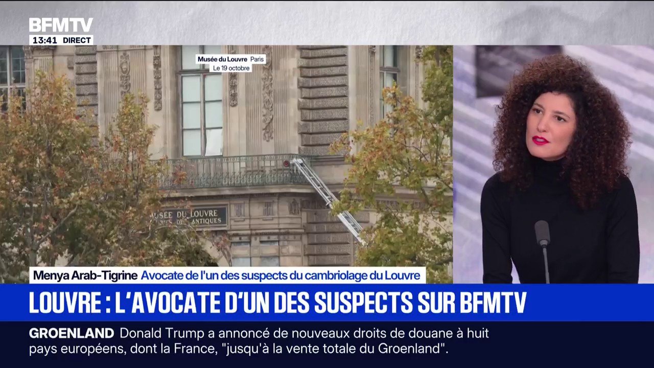 Casse du Louvre: Menya Arab-Tigrine, avocate de l'un des suspects du cambriolage, déclare que la présence de son client "sur les lieux du cambriolage est hautement contestée"