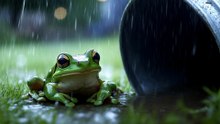 Frog Frenzy In The Rain