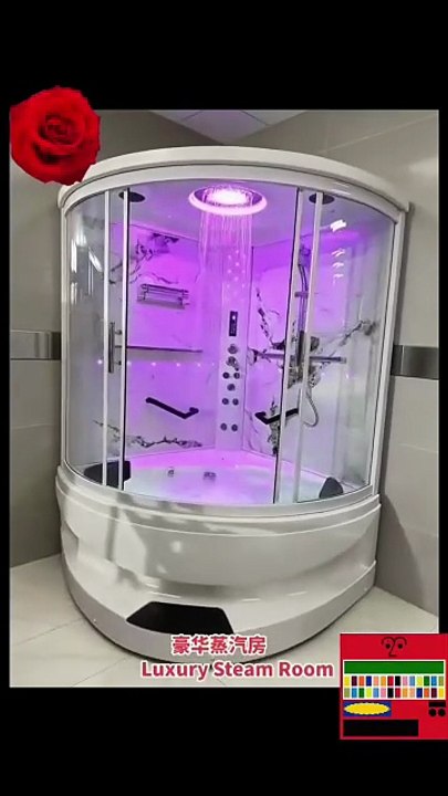 Luxury Black Sector Sliding Steam Shower Cabin with Whirlpool Bathtub