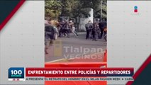 Captan pelea entre policías y motociclistas en la CDMX | Imagen Noticias Fin de Semana