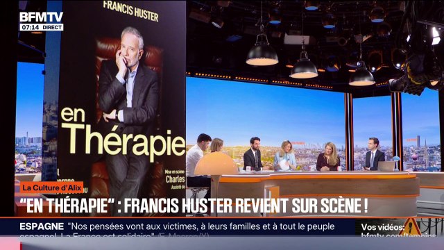 LA CULTURE D'ALIX - Le comédien Francis Huster revient sur scène avec En Thérapie , où il incarne un thérapeute qui écoute trop et finit par perdre pied