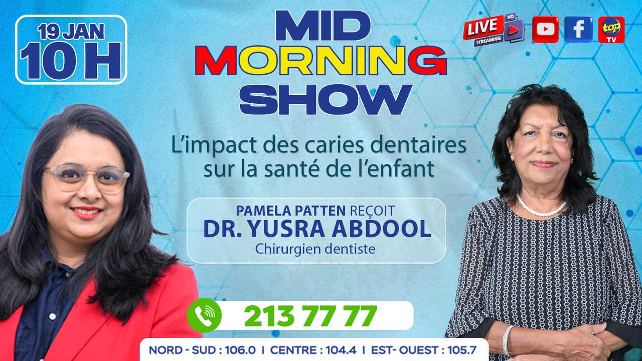 MID MORNING SHOW [ Bb zone ]: Pamela Patten reçoit Dr. Yusra Abdool, Chirurgien dentiste