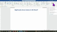 Rightwards Arrow below in MS Word