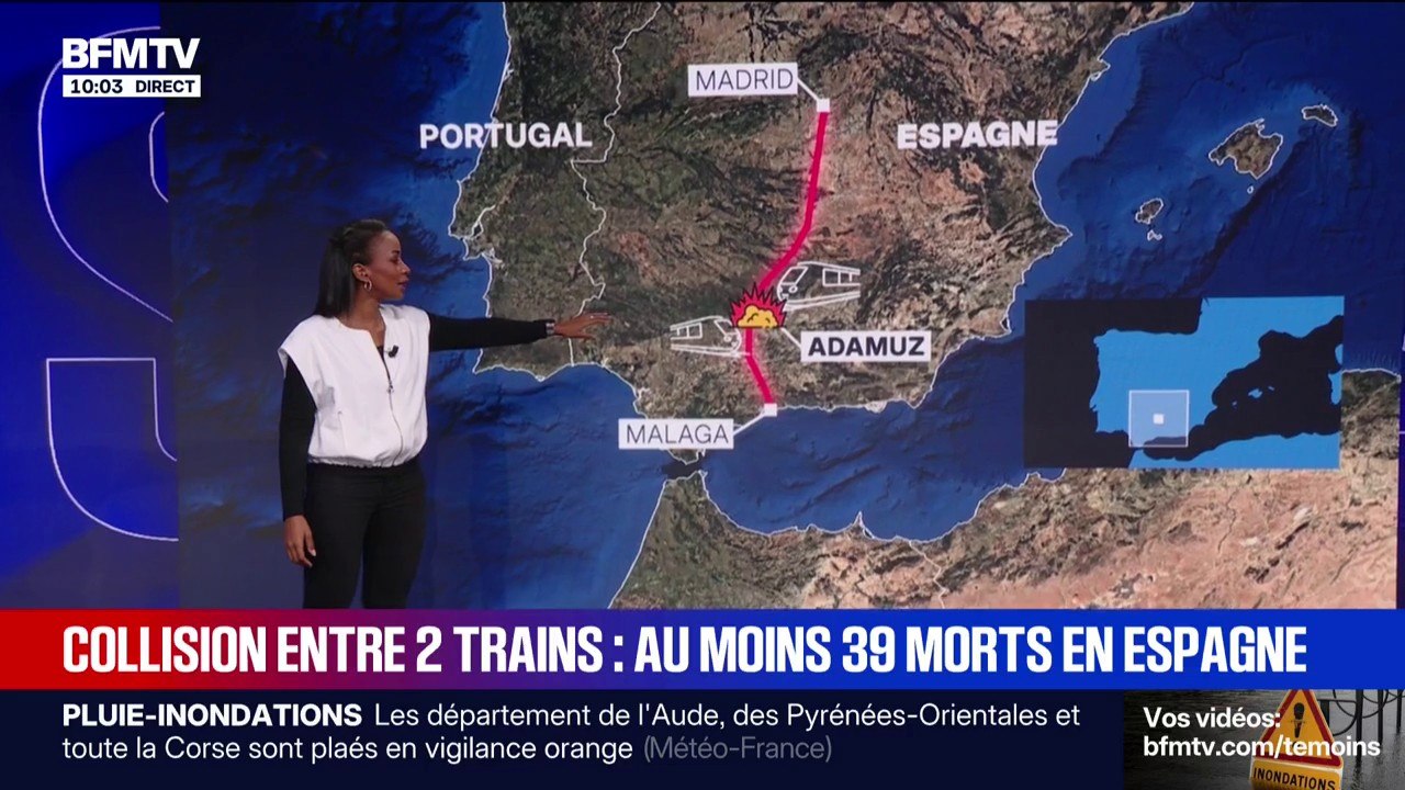 LES ÉCLAIREURS - Retour en images sur la collision entre deux trains en Espagne, accident qui a fait au moins 39 morts