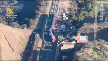 Imágenes aéreas de la Guardia Civil del accidente ferroviario de Adamuz
