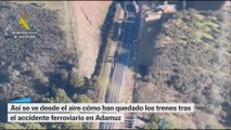 Las imágenes aéreas de los trenes accidentados en Adamuz