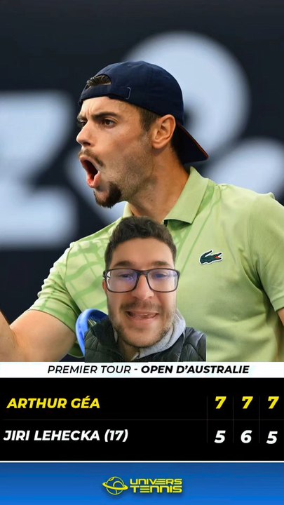 Arthur Gea est en pleine forme en ce début d'open d'Australie avec une victoire référence 3 sets à 0 face à Jiri Lehecka, 19ème joueur mondial. Un exploit qui confirme un début de saison parfait de Gea invaincu en 2026 !
