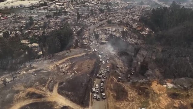 Chile wildfires: Aerial footage shows devastation as at least 18 killed