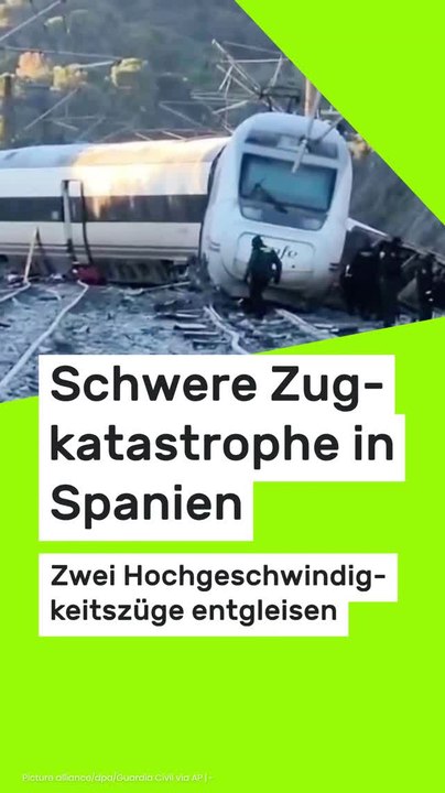 No Glomex Schwere Zugkatastrophe in Spanien: Zwei Hochgeschwindigkeitszüge entgleisen – mindestens 39 Tote