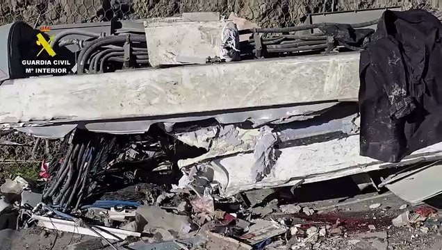 Imágenes del estado de uno de los trenes donde la Guardia Civil trabaja