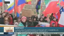 Human rights defenders in Frankfurt condemn U.S. military aggression against Venezuela