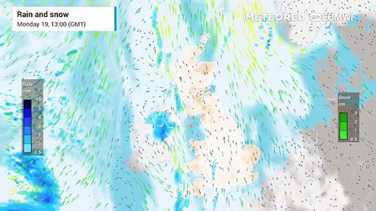 UK weather maps show where rain turns wintry this week as colder air edges closer