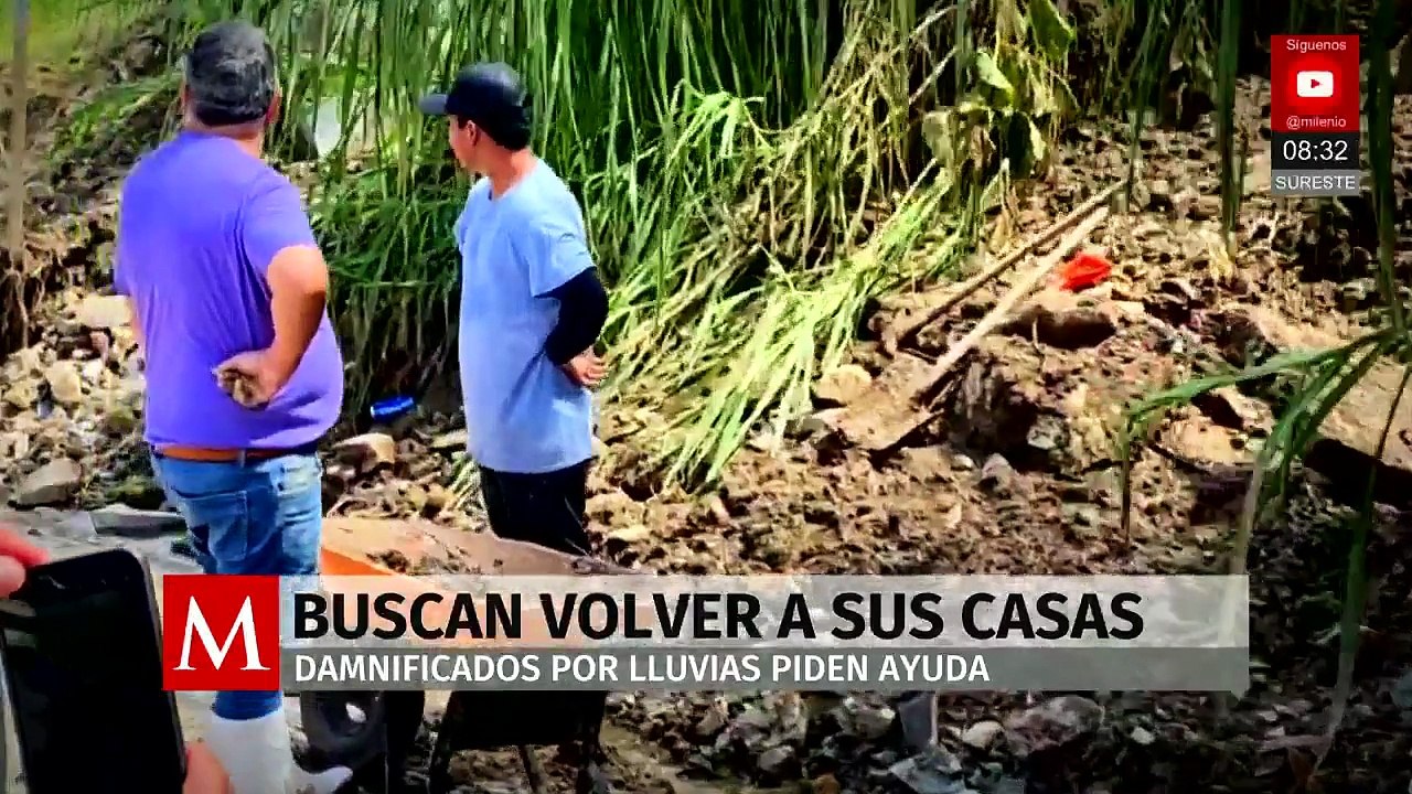Damnificados buscan volver a sus casas tras lluvias en Hidalgo