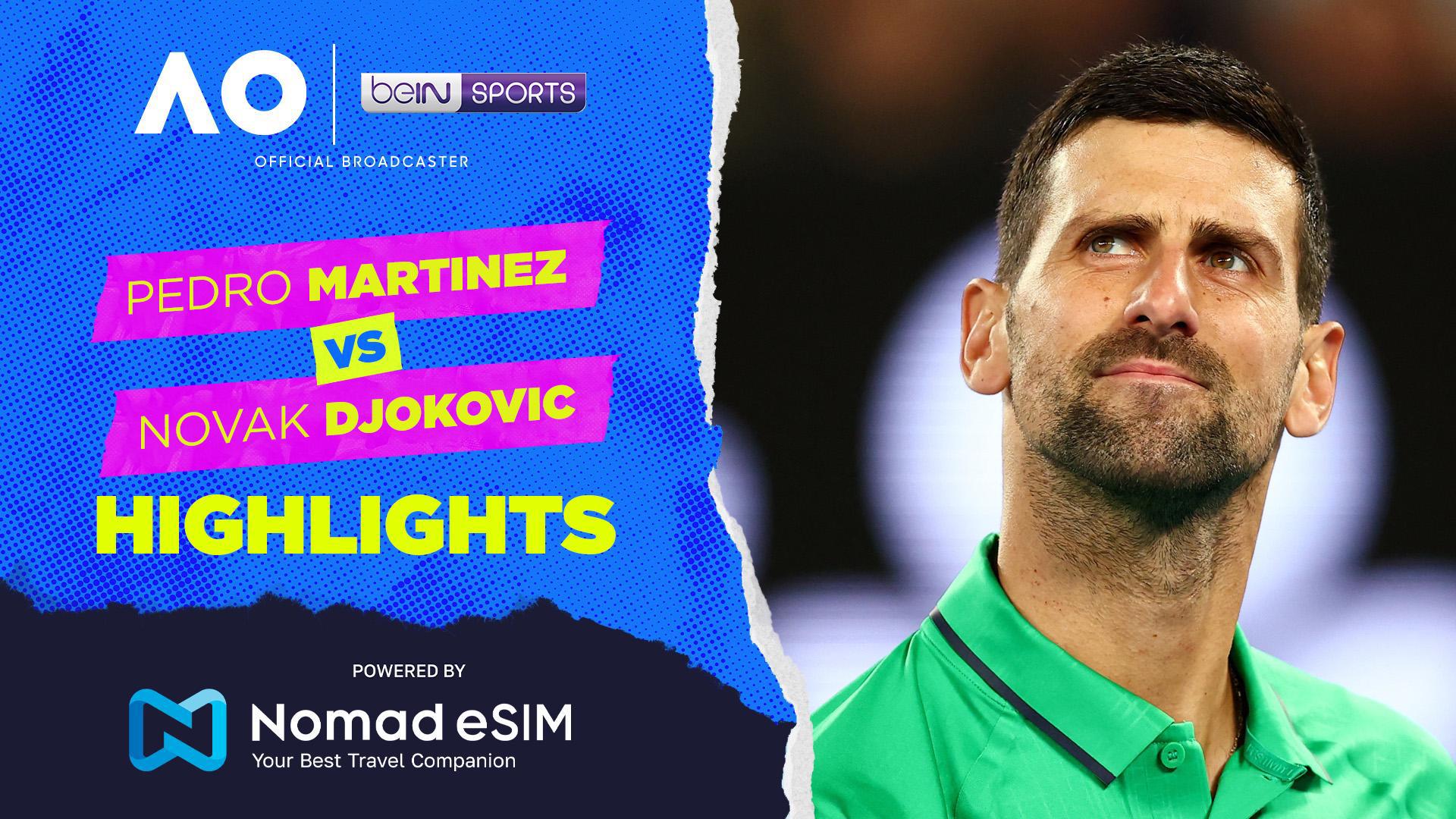 Pedro Martinez vs Novak Djokovic  Match Highlights  Australian Open 2026