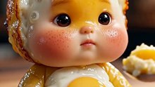 Cute egg byby eating egg Fried Egg Eating ASMR 🍳 #aiasmr #satisfyingvideo #eating #asmr #fyp #Egg