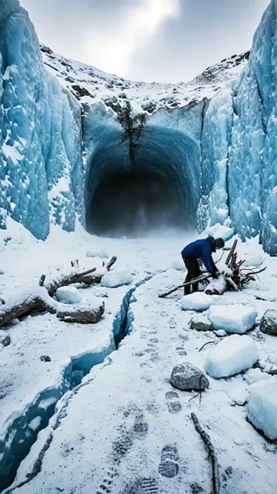Alone in the Ice Storm | Realistic Psychological Survival Horror Near an Ice Cave