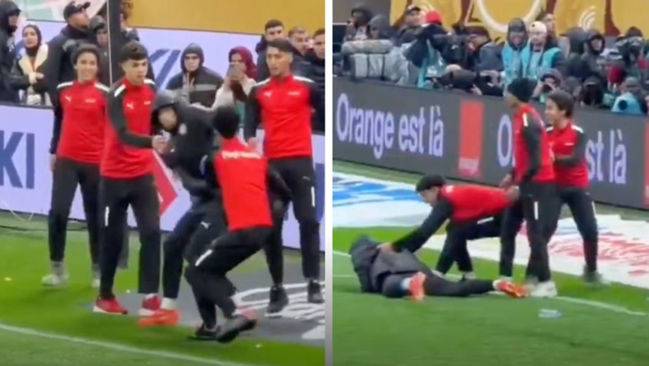 Senegal sub goalkeeper tackled by Moroccan ball boys during dramatic AFCON final
