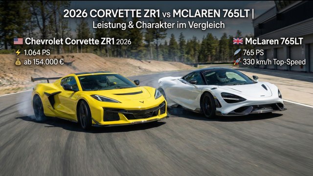 Chevrolet Corvette ZR1 mit 1.064 PS & McLaren 765LT mit 765 PS im Vergleich