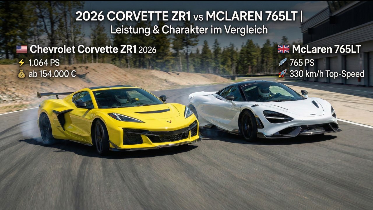 Chevrolet Corvette ZR1 mit 1.064 PS & McLaren 765LT mit 765 PS im Vergleich