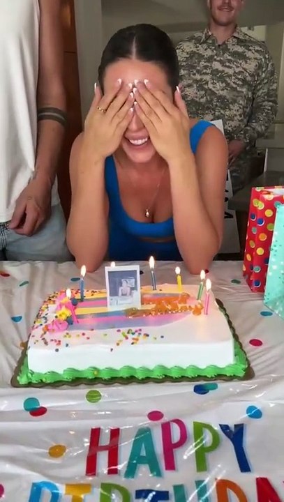 Her soldier surprised her on her birthday ❤️✨ Spread the Joy