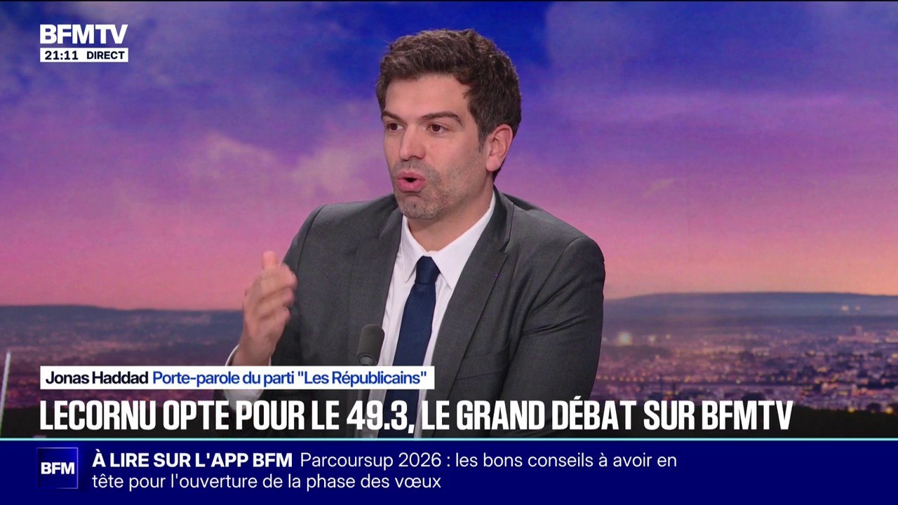 Pour Jonas Haddad, porte-parole du parti (Les Républicains), le budget de Sébastien Lecornu "est un budget socialiste"