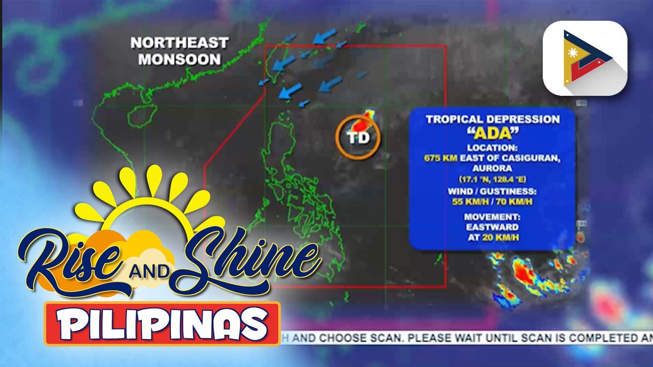 Bagyong #AdaPH, huling namataan sa silangan ng Casiguran, Aurora; amihan, patuloy na nakaaapekto sa malaking bahagi ng Luzon