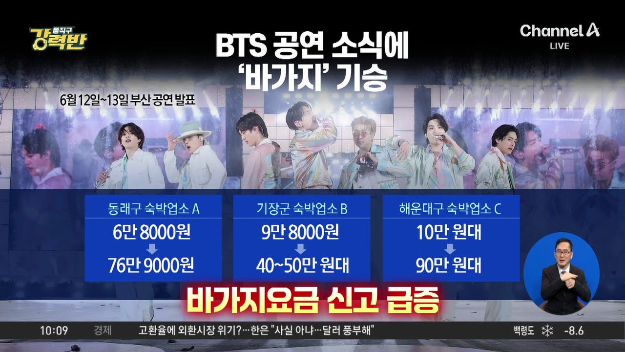 [돌직구 강력반]BTS 공연 소식에 숙박료 10배?…‘바가지’ 기승