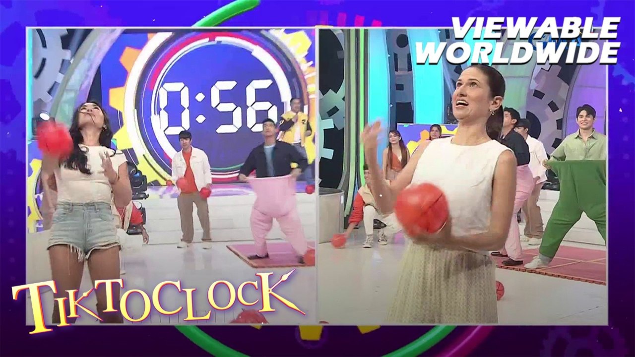 TiktoClock: Sean Lucas at Allen Ansay, sinalo ang SUPER-SIZED BALLS nina Bianca King at Gwen Zamora!
