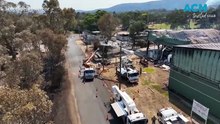 Drone footage shows scale of destruction to Harcourt Cooperative Cool Stores