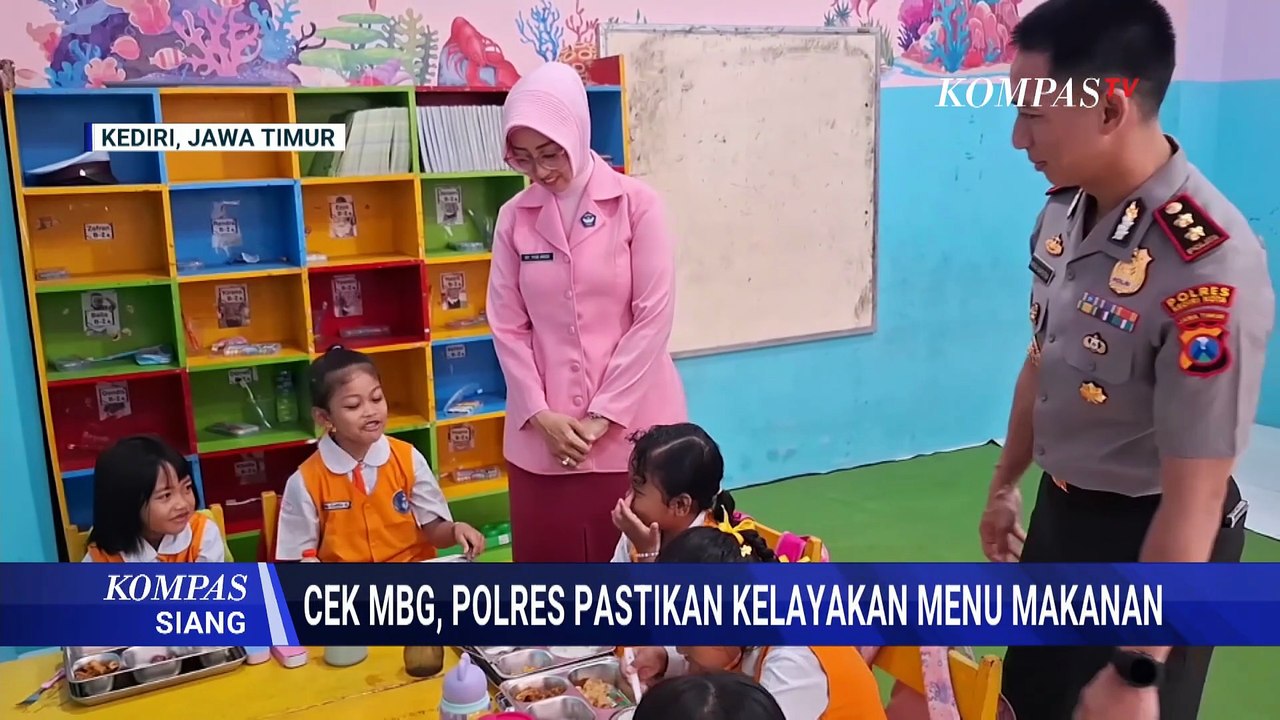 Polres Kediri Kota Tinjau Program Makan Bergizi Gratis di TK Bhayangkari 41 | KOMPAS SIANG