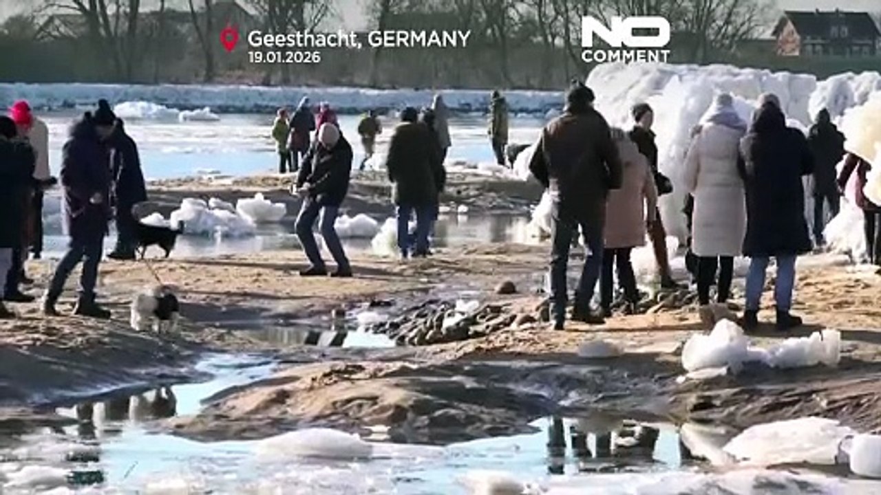 Riesige Eisschollen verwandeln die Elbe in Norddeutschland