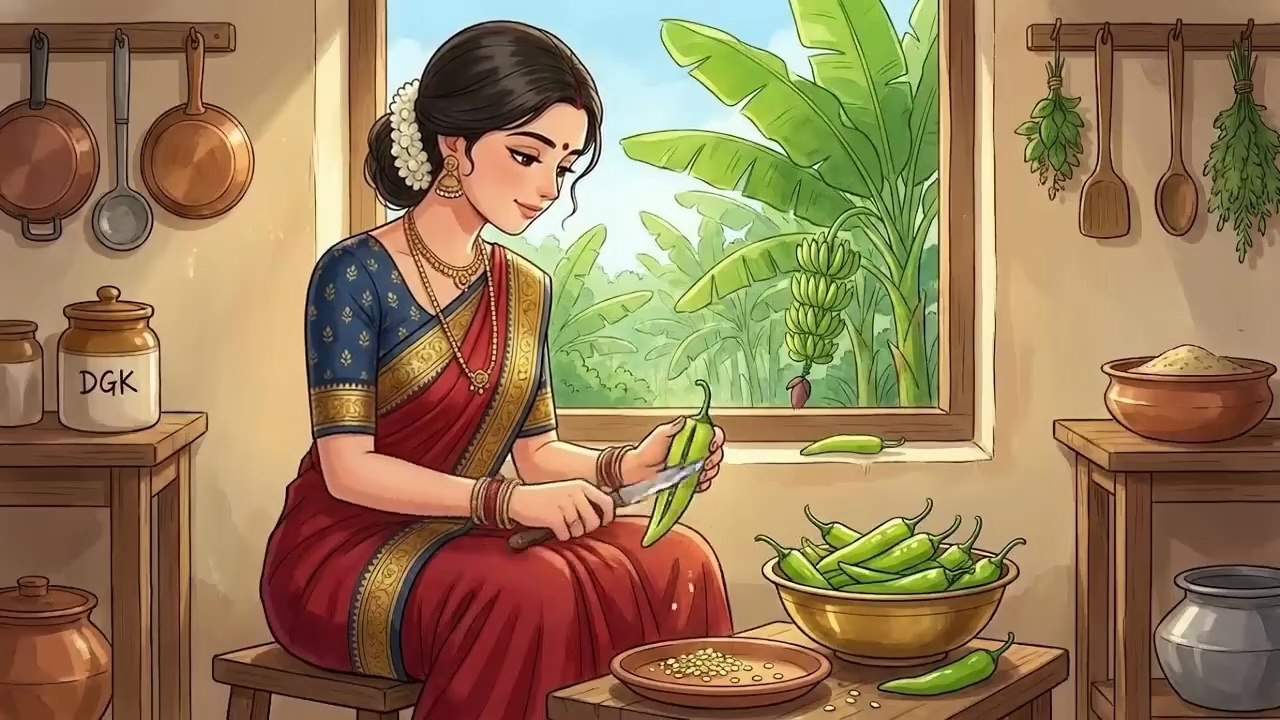 The storm was terrifying, but her kitchen was a sanctuary | Cooking in Indian Village Ghibli ASMR
