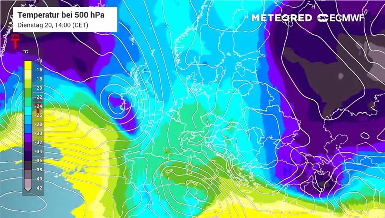 Das Russlandhoch schiebt sich mitsamt seiner Kälte ganz langsam Richtung Mitteleuropa!