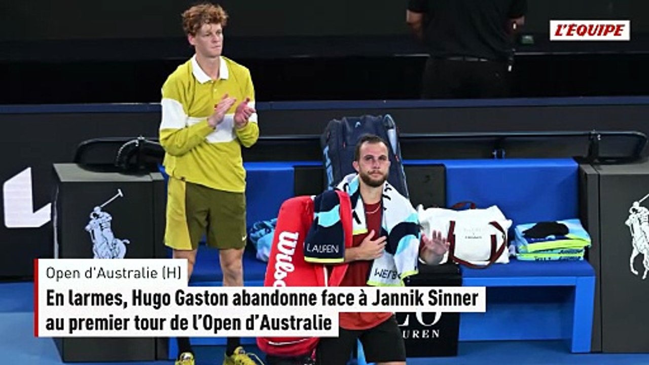 En larmes, Hugo Gaston abandonne face à Jannik Sinner au premier tour de l'Open d'Australie - Tennis - Open d'Australie