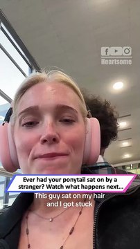 airport fail: guy unknowingly traps girl by sitting on her hair|| Heartsome 💖