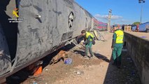 Los perros de la Guardia Civil buscan restos para identificar a las víctimas del accidente de Adamuz